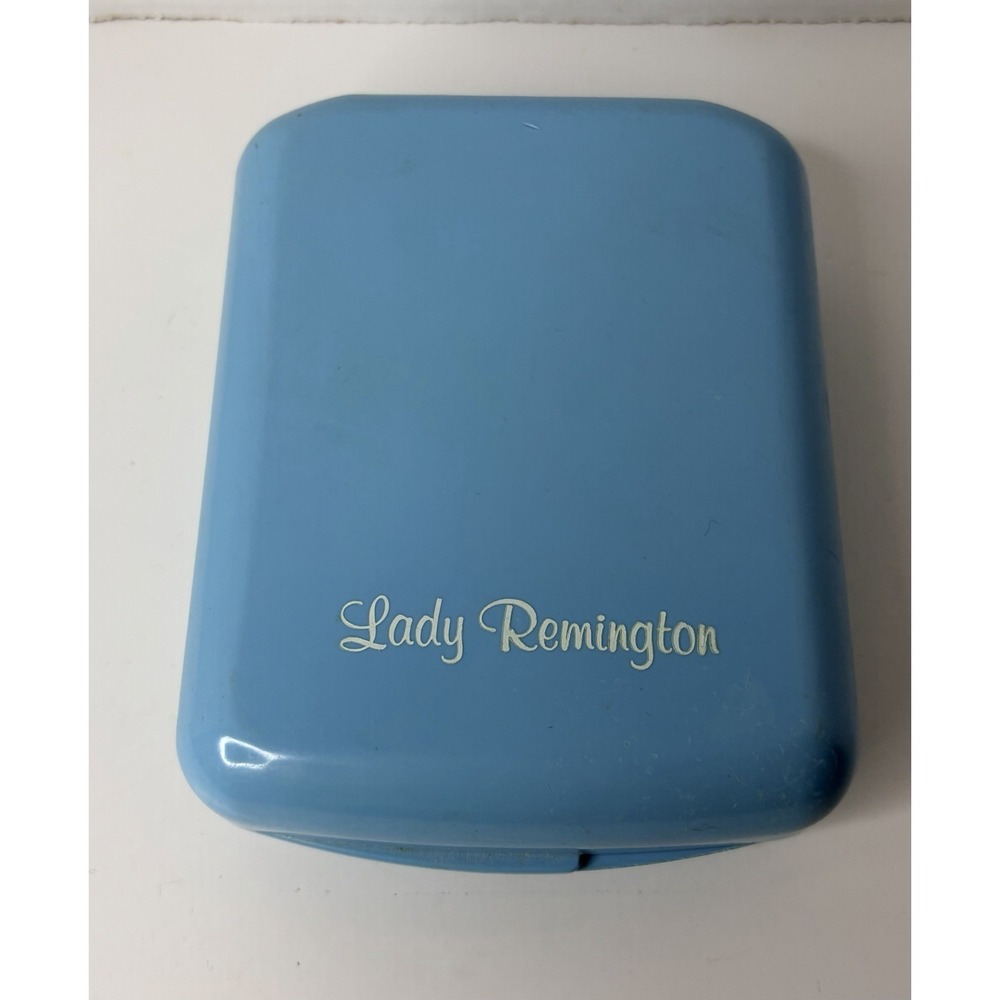 Vintage Lady Remington Electric‎ Shaver Blue Travel Case Corded Working 1970s